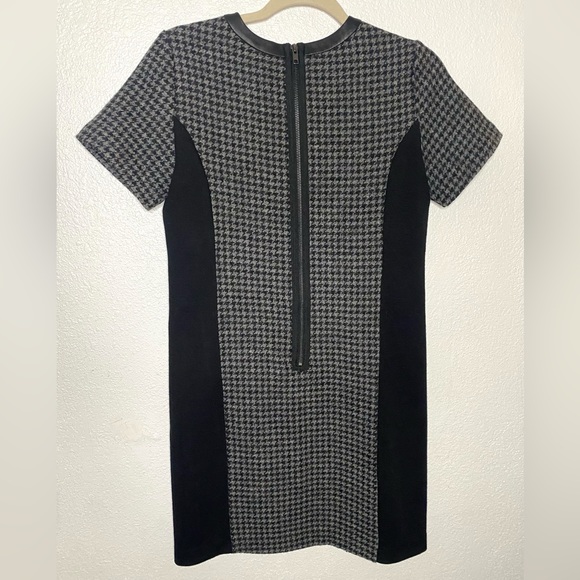 J Crew Black Grey Mixed Houndstooth Short Casual Dress size 0 - Picture 4 of 6
